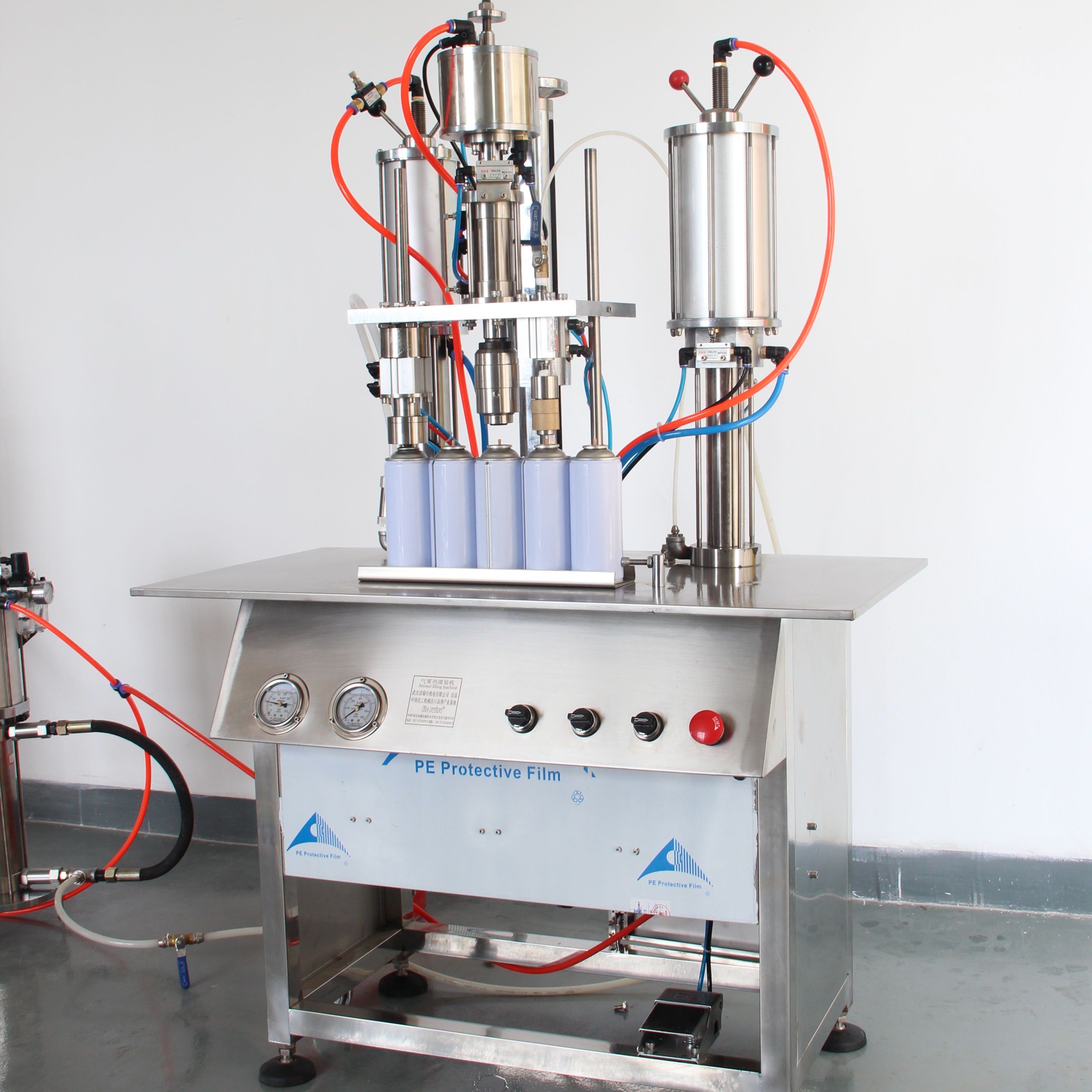 Deodorant Semi-Automatic 3 in 1 Aerosol Filling Machine Equipment Such As Nivea
